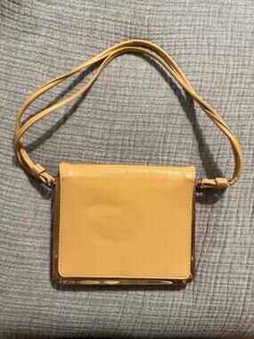 Vintage 1950s MARKAY Bags Camel Tan Leather Handbag Purse Gold Accent